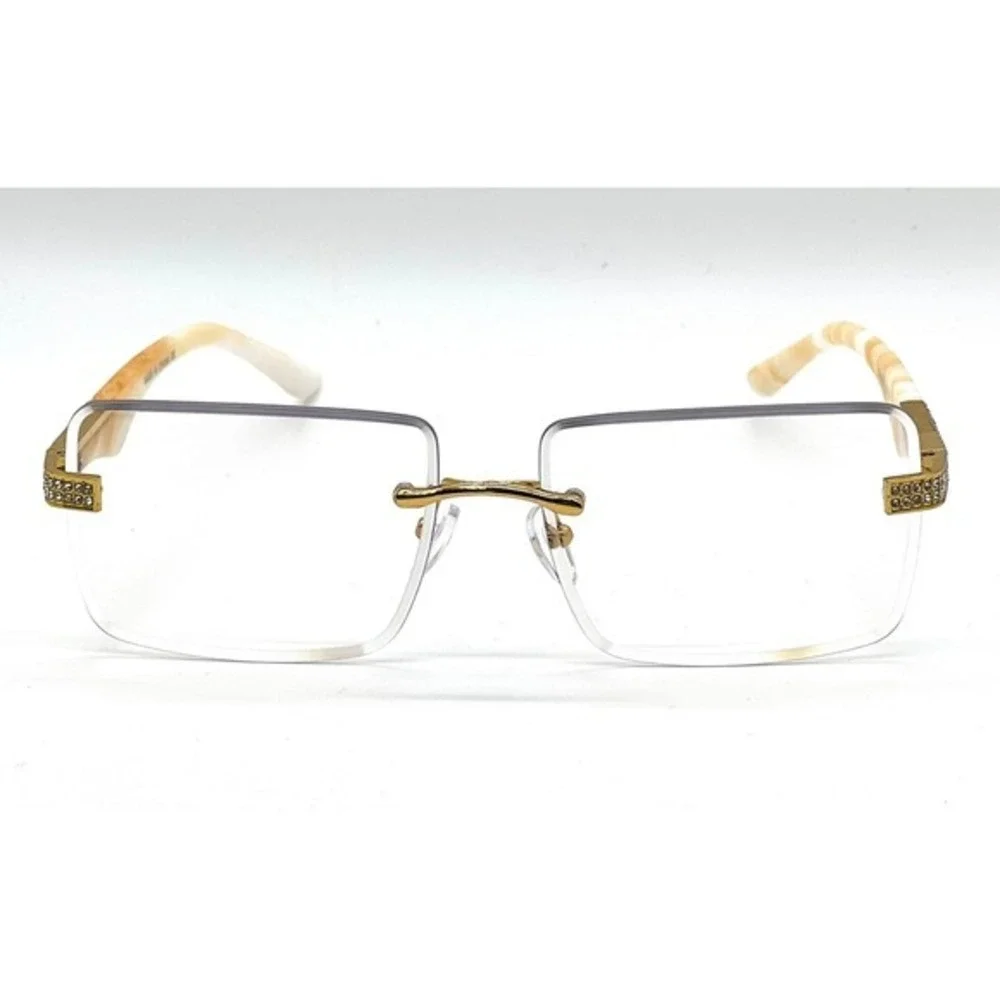 Women Fashion Sunglasses Rectangle Clear Lens Eyewear Classic Casual Office Look